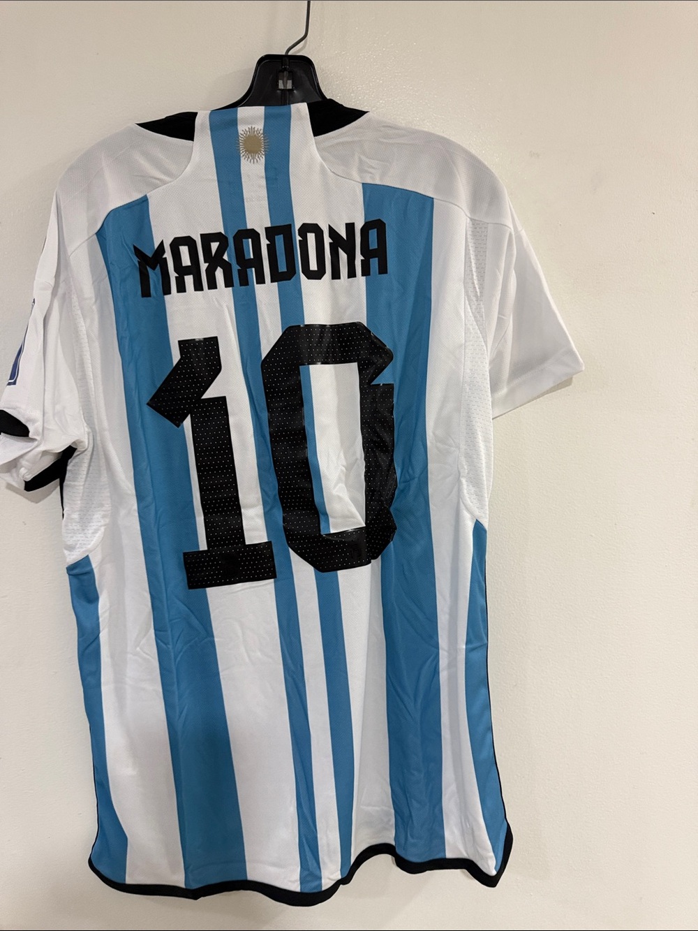 Authentic Maradona 22 adidas Argentina #10 Soccer Jersey - Light Blue & White